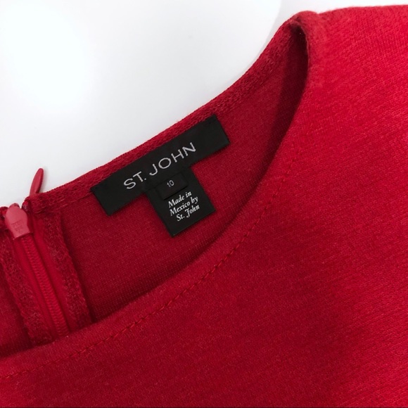 St. John Slanted Colorblock Milano Dress - Picture 6 of 6